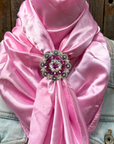 35X35" Solid Pink Wild Rag / Scarf WRS27 - Crystal Concho Wild Rag Slides - Assorted