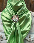 35X35" Solid Lime Wild Rag / Scarf WRS26 - Crystal Concho Wild Rag Slides - Assorted