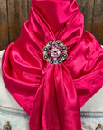 35X35" Solid Hot Pink Wild Rag / Scarf WRS25 - Crystal Concho Wild Rag Slides - Assorted