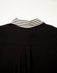 Stripe Polo Collar Tied Short Sleeve Mini Dress