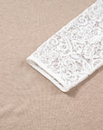 Lace Patchwork Long Sleeve V-Neck Top