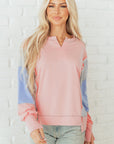 Colorblock Patchwork Reverse Seam Sweatshirt