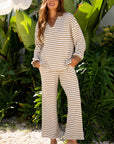 Stephanie Stripe Collared Pullover Set