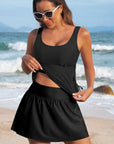 Colorblock Tankini Top and Skort Swim Set