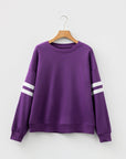 Varsity Stripe Drop Shoulder Oversized Sweatshirt
