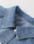 Plus Size Leopard Patchwork Denim Jacket