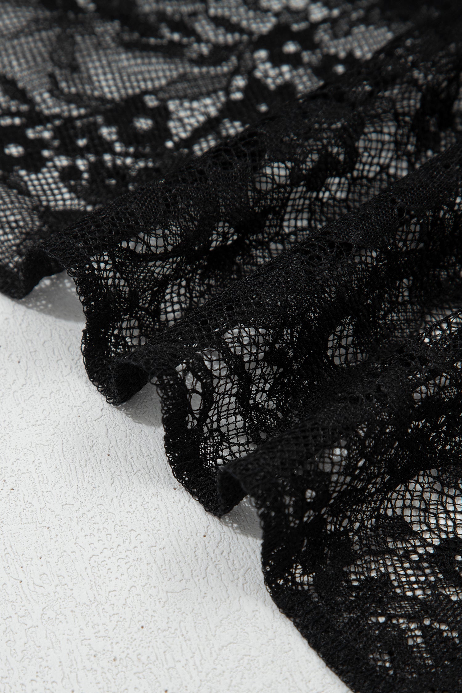 Polka Dot Sheer Lace Patchwork Asymmetric Skirt