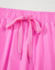 Solid Drawstring Elastic Waist Lined Tennis Skort