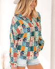 Zyla Up Sleeve Shift Blouse