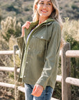 Textured Knit Pocketed Drawstring Hooded Jacket