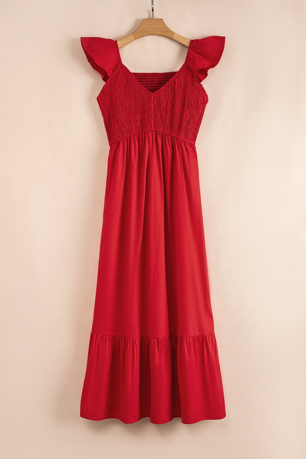 Ashlyn Flutter Sleeve Smocked Bodice Maxi Dress