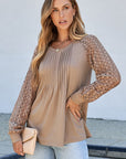 Christina Raglan Sleeve Pleated Top