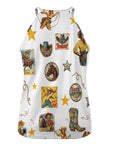 Baha Ranch Vintage Cowgirl Collage Western Tank Top
