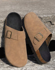 Ariyah Suede Buckle Detail Slippers