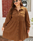 Galilea Corduroy Full Collared PLUS Shirt
