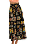 Vintage Cowgirl Collage Western Maxi Skirt