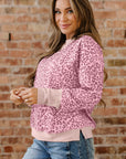 Leopard Patchwork Crew Neck Sweatshirt