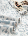 Plus Size Leopard Embroidered Ruffle Short Sleeve Blouse