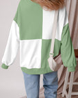 Colorblock Crewneck Henley Sweatshirt
