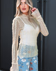 Selena Sheer Lace top Long Sleeve Top