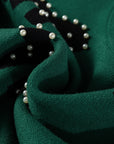 Bow Pearl Embellished Drop Shoulder Sweater