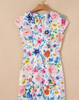 Floral Cap Sleeve Boydycon Mini Dress