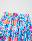 Floral High Waist Side Split Wrap Maxi Skirt