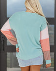 Aria Knit Colorblock Henley Top