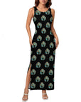 Baha Ranch Turquoise Naja Sleeveless Bodycon Side Slit Maxi Dress