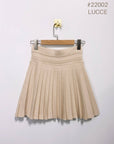Khaki Pleated knit skirt -clearance