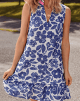 Margaret Colorblock Notched Mini Dress
