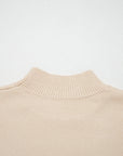 Western Corded Horseshoe Mock Neck Short Sleeve Sweater