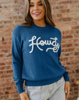 Western Howdy Embroidered Crewneck Sweater