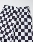 Checker High Waist Wide Leg Pants