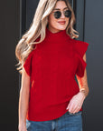 Alessia Ruffled Short Sleeve Sweater