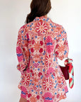 Floral Collared Long Sleeve Mini Dress
