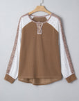 Isabella Lace Contrast Patchwork Long Sleeve Top