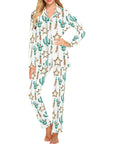 Baha Ranch Turquoise Christmas Cactus Women's Western Pajamas