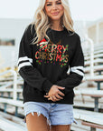 Salma Trendy Print Varsity Sweatshirt