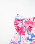 Floral Ric-Rac Flutter Sleeve V-Neck Dress