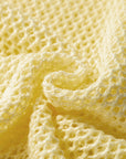 Solid Hollowed Knit Sleeveless Sweater Top