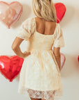 Winter Bubble Sleeve Square Dress