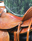 Western Horse Wade Saddle Leather Ranch Roping Beige Hilason