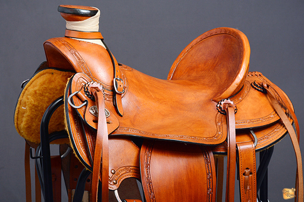 Western Horse Wade Saddle American Leather Ranch Roping Tan