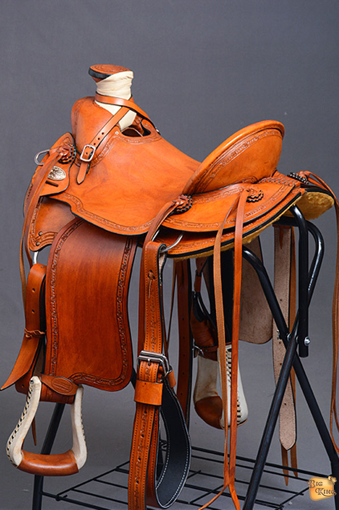 Western Horse Wade Saddle American Leather Ranch Roping Tan