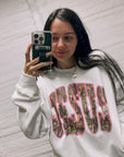 Camo Jesus hot pink outline tee or sweatshirt