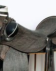 Traditional Handcrafted Antique Black Wade Ranch Roping Saddle With Exquisite Tooled Leather