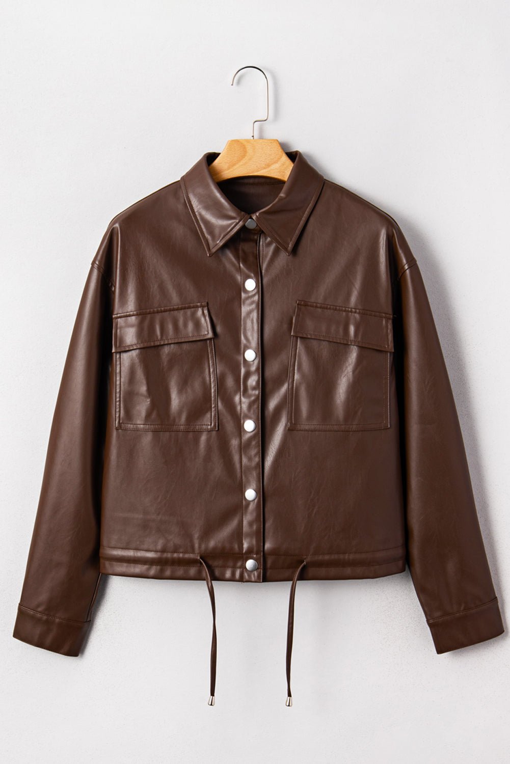 Mila Drawstring Hem Leather Jacket