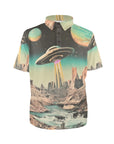 Baha Ranch Retro Pop Western Space Cowboy Polo Shirt