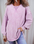 Mineral Wash Drop Shoulder Pullover Sweatshirt